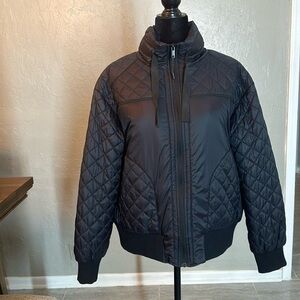 Bass Outdoor Women's Quilted-Trim Zip Bomber Jacket - Black L